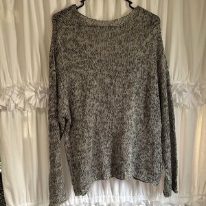 Gray & White Knit Sweater